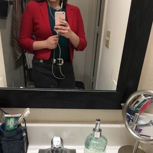 Cropped Red Blazer